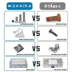 WZHUIDA 630 Pcs M3 Screws Assortment Kit, 630Pcs, Sliver