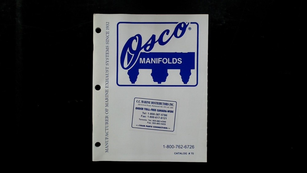 Osco Manifolds Catalog 70 Marine Exhaust Systems 2001 Illustrated