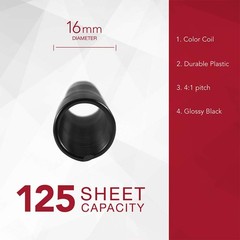 GBC Binding Spines/Spirals/Coils, 16mm, 125 100 Count (Pack of 1), Black