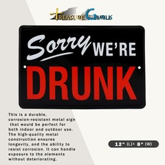 Sorry We’re Drunk Funny Sign Man Cave Dorm Room Essentials Home Decor Wall Art