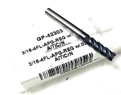 2PC Carbide Plus CP-42303 3/16″ 4FL Corner Radius End Mill AlTiCrN .030R NEW