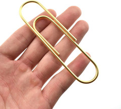 Paperclips 4 Inch (100Mm) Extra Large Paper Clips Sturdy Bright Gold Vinyl Coate