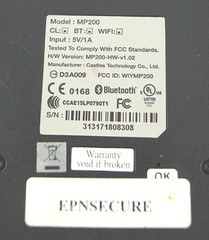 Castles Technology MP200 Wireless Touch Display Card Reader Black No Cable B321
