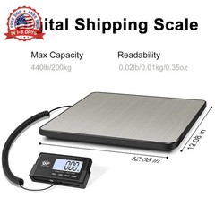 QP Shipping Scale for Packages, 440lb/0.35oz High Accuracy Digital Postal Scale,