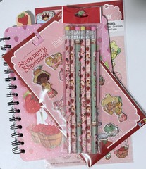 STRAWBERRY SHORTCAKE Journal, Scratch n Stiff/Glitter Stickers, & Pencils