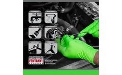 Nitrile Exam Gloves 7 mil 2XL Powder Free Hi-Viz Green 100 Count Extra Strength