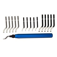 Aluminum Handle With 15 Steel Blades Metal Resin PVC Plastic Deburring Tool