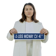 USS MIDWAY CV 41 Street Sign (2 Pack) us navy ship veteran sailor gift