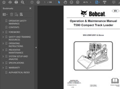 BOBCAT T590 COMPACT TRACK LOADER OPERATORS SERVICE REPAIR SHOP MANUAL PDF USB
