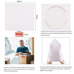 Moving supplies,50 Pack Cushion Foam Pouches, 16″ x 16″ Packing Supplies for …