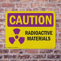 (2 Pack) Radioactive Materials OSHA Caution Radiation Sign Decal Metal Plastic