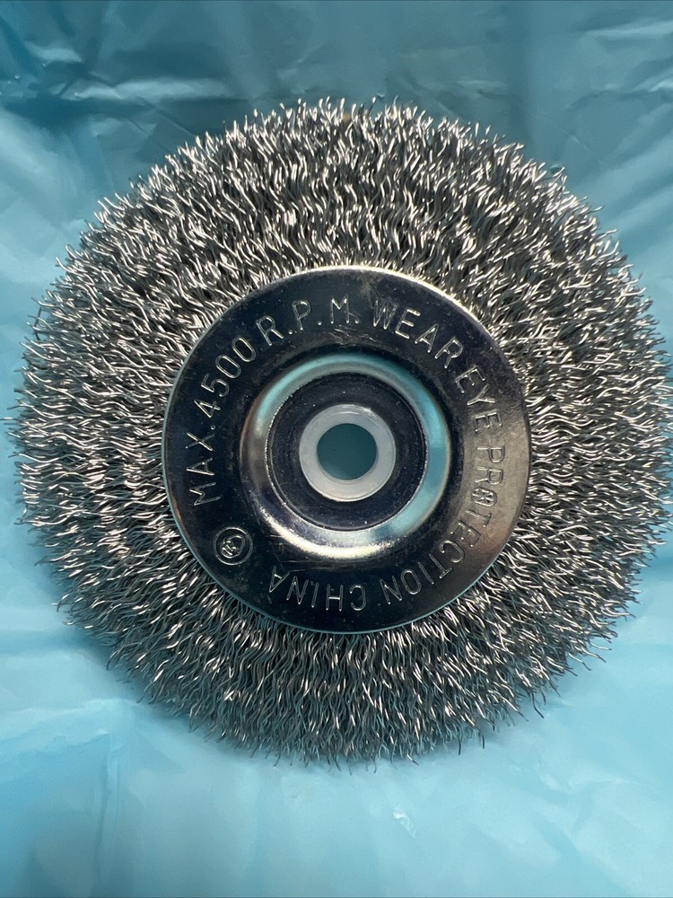 PEARL-4″ x 1/2″~1/2-3/8 Arbor Crimped Wire Wheel,Fine Wire 4500RPM