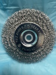 PEARL-4″ x 1/2″~1/2-3/8 Arbor Crimped Wire Wheel,Fine Wire 4500RPM