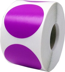 Circle Dot Stickers | 1.5″ inches Round – 500 Pack | Pick One Color