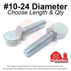 #10-24 Spade Type Thumb Screws With Shoulder Coarse Zinc (Pick Length & Qty)