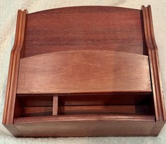 Vintage Ligna Furniture Wooden Desk Organizer with Drawer – Made in Indonesia