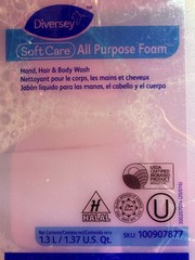 (3 PACK) 1.3L Diversey 100907877 Hand Hair & Body Wash all purpose foam soap M75