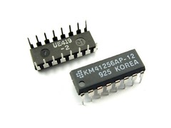 KM41256AP-12; 256K x 1-bit NMOS DRAM; Samsung 41256 IC for IBM PC; DIP-16 [1pcs]
