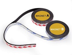 A+B Paired Magnetic Tape with Adhesive Backing, 10ft x 0.5 in x 2 Pack Flexib…
