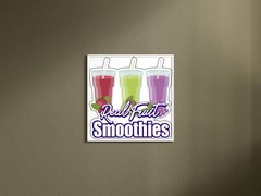 REAL FRUIT SMOOTHIES | Laminated Vinyl Decal Sticker Label