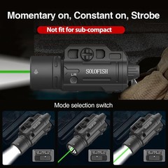 1500lm Rechargeable Slidable Pistol Light Combo Green Beam Strobe Momentary