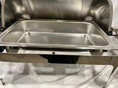 Acopa Supreme 8 Qt. Full Size Gold Accent Roll Top Chafer