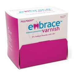 Pulpdent FV200 Embrace Dental Varnish Fluoride Bubblegum 0.4 mL Bulk Pack 200/Pk