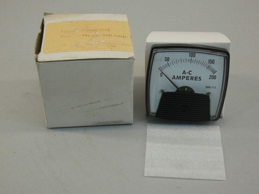 PC&S ST705A AC Amperes Panel Meter, 0-200, 2″ – NEW Surplus!