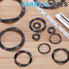 100Pcs 0.71″x0.55″x0.01″ Iron Wave Spring Washer Black