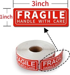 20 Count 3x1in Fragile Handle With Care Caution Stickers