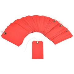 100 Red Tags 4 3/4″ x 2 3/8″ Size 5 Inventory Shipping Hang Tag with String