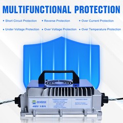 48V 100Ah LiFePO4 Golf Cart Battery 18A Charger Bluetooth Monitor Metal Case