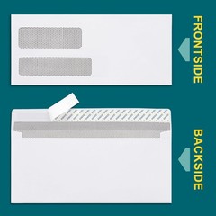 500#9 Double Window Envelopes Self Seal, 3 7/8 x 8 7/8″ Security Tinted Envel…