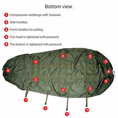 DERBY Tactical Rescue Stretcher Folding Drag Litter Nylon 8 Handles MOLLE Pouch