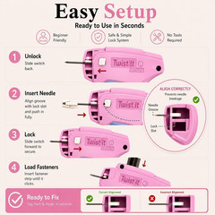 Stitch Gun for Clothes – Handheld Stitch Gun, No-Sew Hemming Tool & Tagging Gun