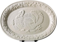 Ovente Ceramic Oval Turkey Platter White P4565W