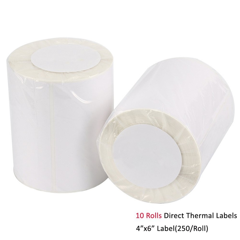 10 Rolls of 250 4×6 Direct Thermal Shipping Labels For Zebra Eltron ZP450 LP2844