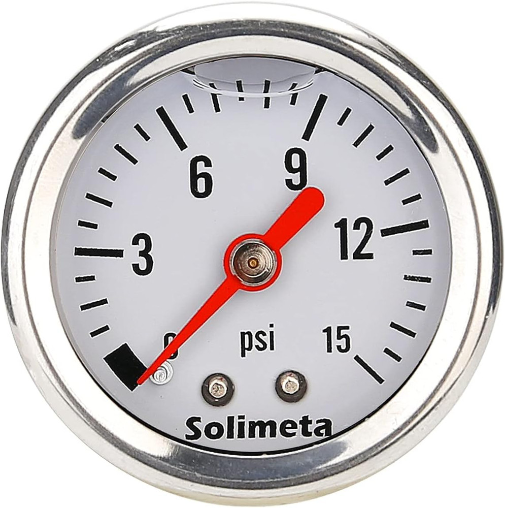 1.5″ Dial Size, Oil Filled, 1/8 NPT Inline Fuel Pressure Gauge – 304 Stainless S