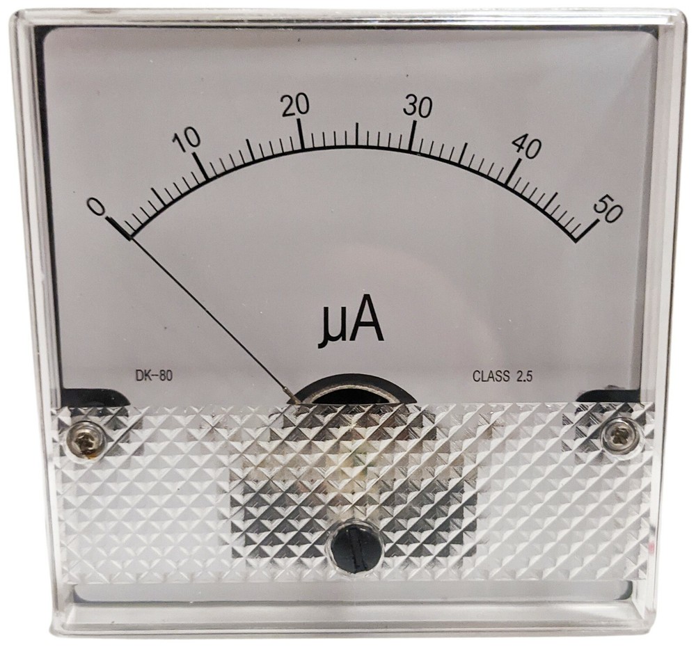 Ammeter DC 0-50µA Meter Movement, 1µA Resolution
