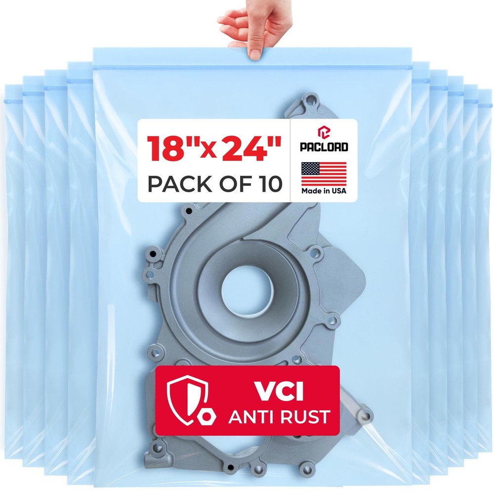 VCI Reclosable Poly Bags 18″ x 24″, Pack of 10-4 mil Heavy Duty VCI Anti-Corr…