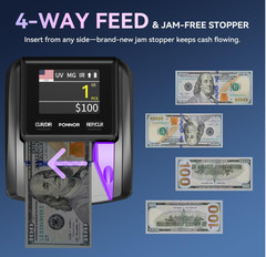 Comprobador de billetes con pantalla digital 3″ para USD EUR CAD MXN