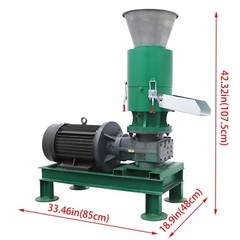 220V Wood Bran Straw Pellet Machine w/8mm Plate Biomass Fuel Maker 60KG/h 7500W