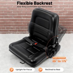 NEW UNIVERSAL FORKLIFT SEAT FITS CLARK CAT HYSTER YALE TOYOTA MITSUBISHI BLACK