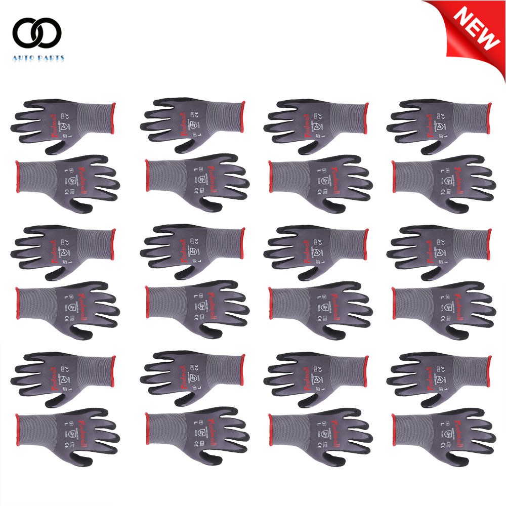 Safety Work Gloves MicroFoam Nitrile Coated Foam Gloves L-Size/12 Pairs