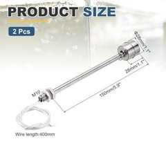 Stainless Steel Float Switch 150mm Rod 110V DC Vertical Water Level Sensor M10
