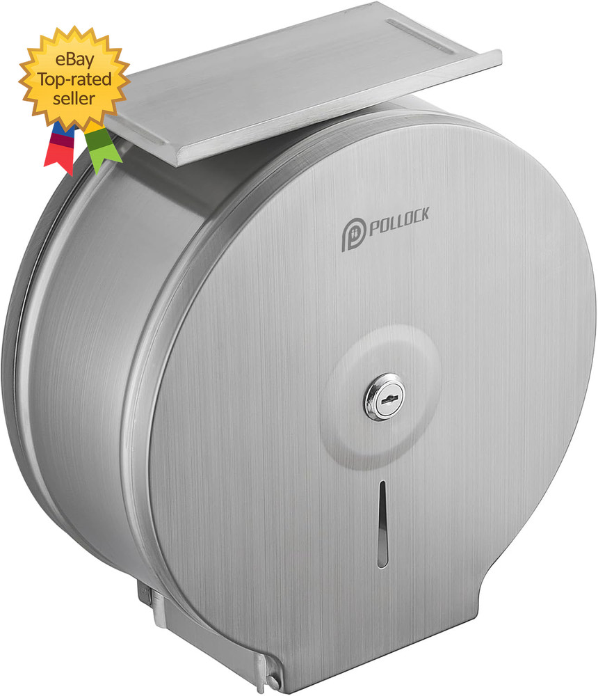 Commercial Jumbo Toilet Paper Dispenser with Shelf, 304 Stainless Steel 9 Roll P