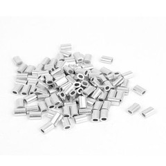 0.8mm 1/32-inch Wire Rope Aluminum Ferrules Sleeves Silver Tone 100