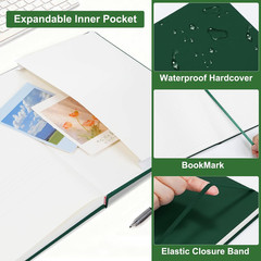 A4 Lined Journal Notebooks, 208 Pages, Large Size-8.5″ X 11″, Dark Green, Hardco