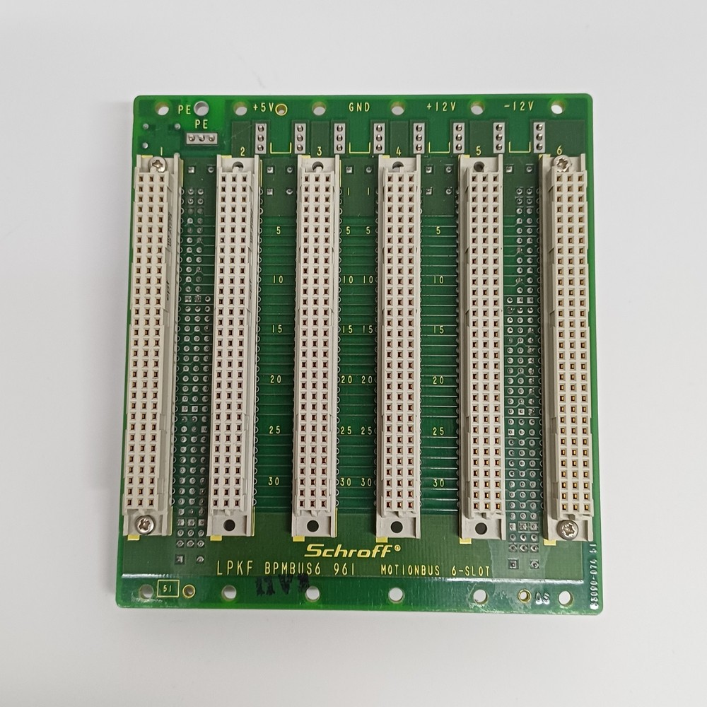 Schroff LPKF BPMBUS6 961 MotionBus 6-Slot Backplane Board 23090-074 Used