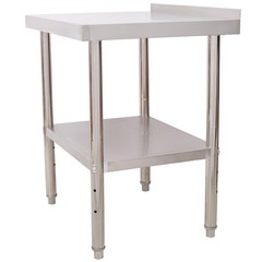 24×15″ Stainless Steel Prep Table w/Backsplash, Undershelf, 4 Casters, 440lb